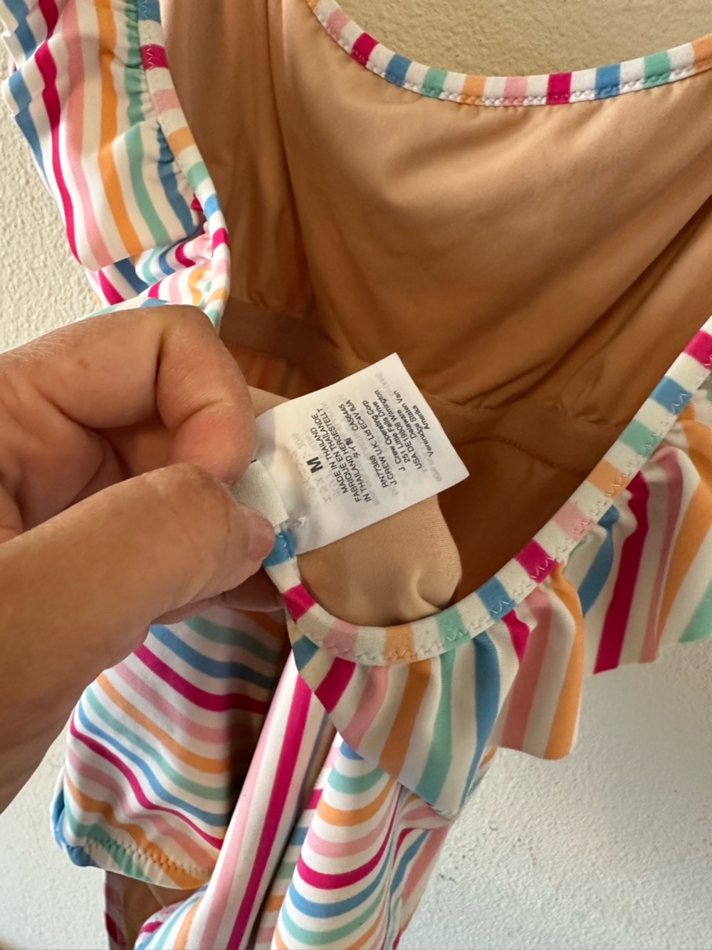 J. Crew Multi-Color Striped Ruffle One-Piece - Picture 4 of 4